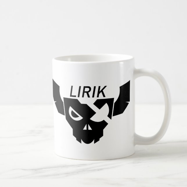 Svart Lirik logotyp på vitmuggen Kaffemugg (Höger)