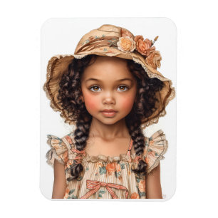 Svart liten flicka magnet