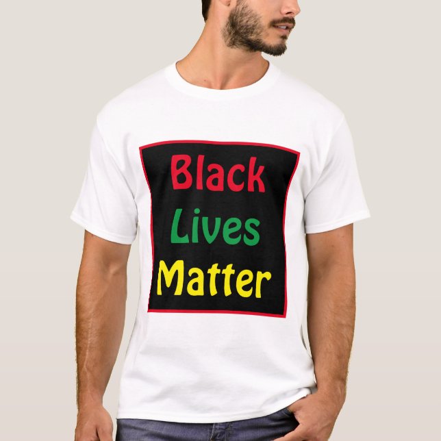 Svart liv matchar fetstilt text t shirt (Framsida)