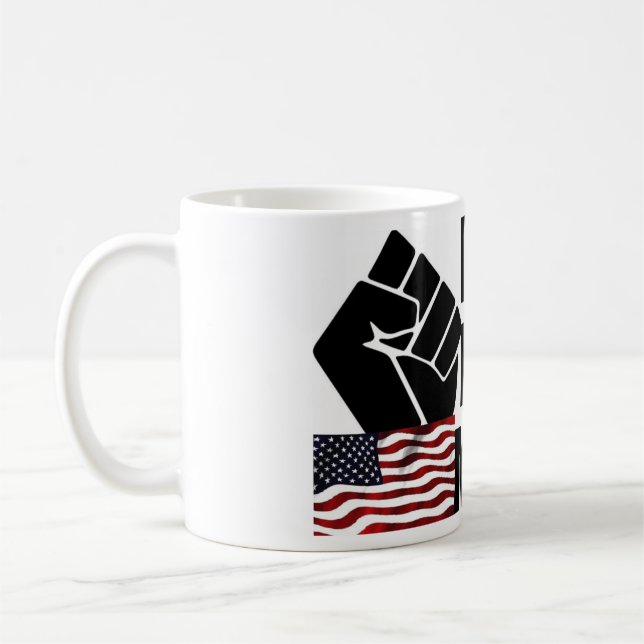 Svart liv-material Samling USA flagga Kaffemugg (Vänster)