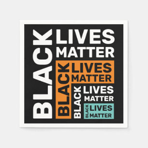 Svart lives matchar enkel Orange Blue Typography Pappersservett