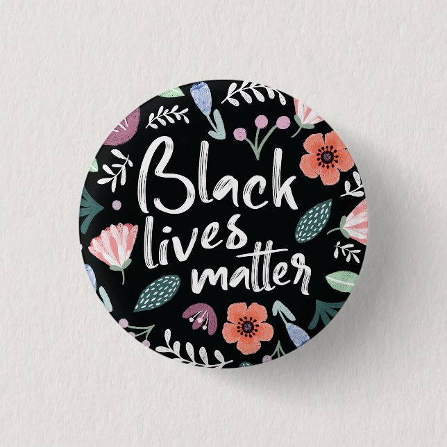 Svart lives Matter-Blommigt, knapp (Framsida)
