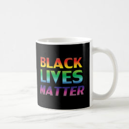 Svart lives Matter rainbow typography lgbt black Kaffemugg