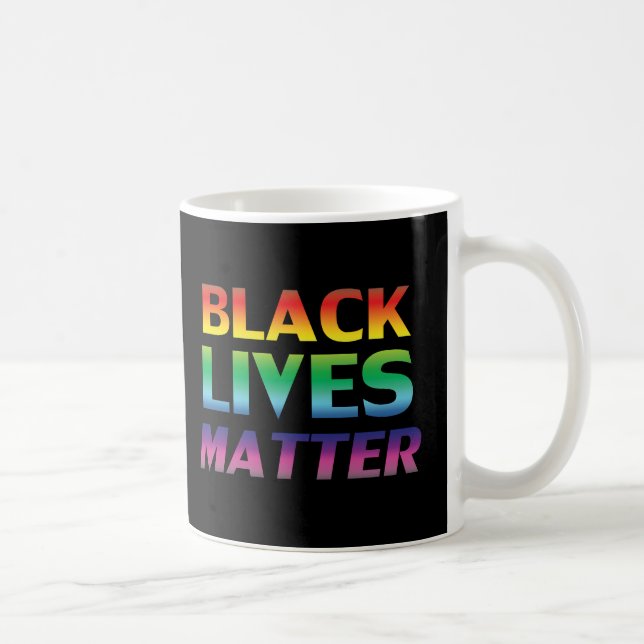 Svart lives Matter rainbow typography lgbt black Kaffemugg (Höger)
