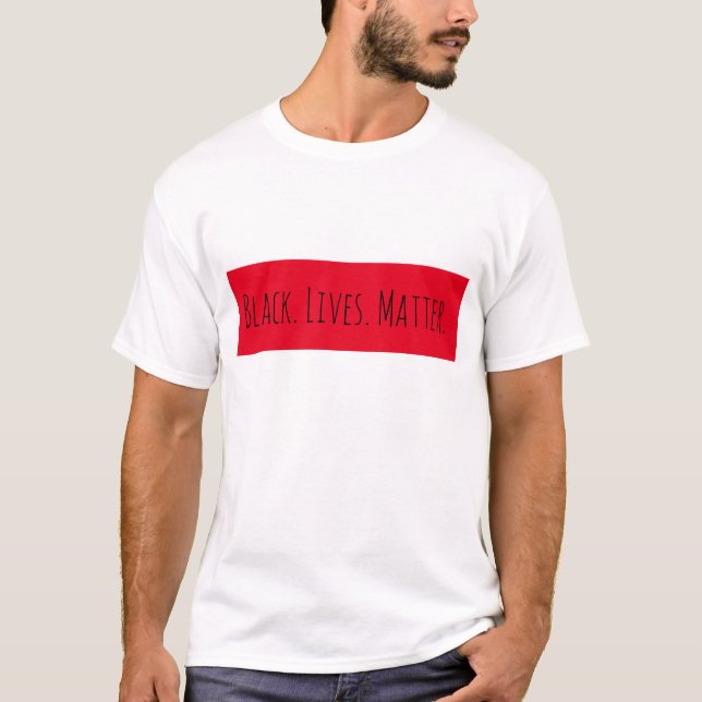 Svart lives Matter Red Rectangle T Shirt (Framsida)