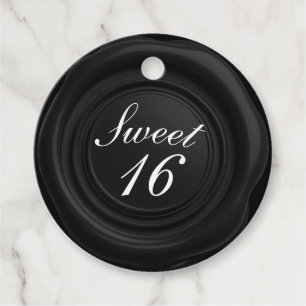 Svart ljusstearin Vaxsigill Dropp Elegant Sweet 16 Gåvor Etiketter