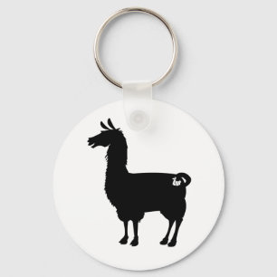 Svart Llama Keychain Nyckelring