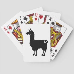 Svart Llama som leker kort Casinokort