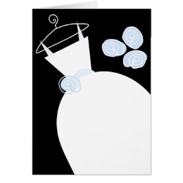 svart lodrät för svart bröllop-blå text hälsningskort