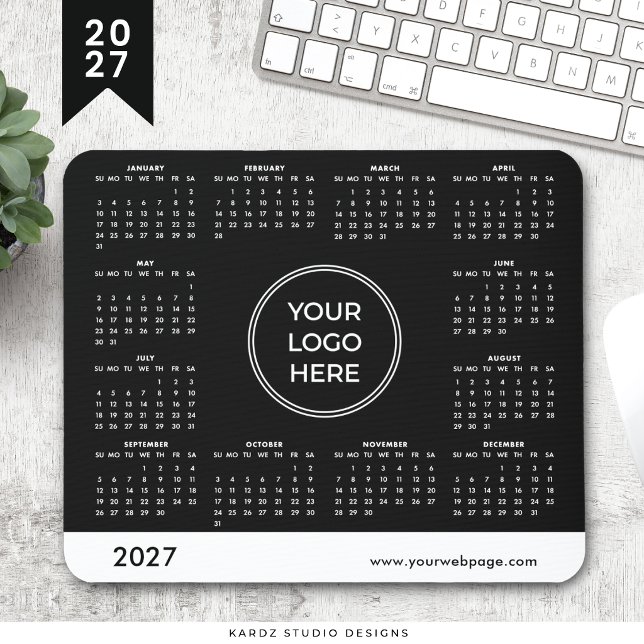 Svart Logo 2027 Kalender Musmattor (Skapare uppladdad)