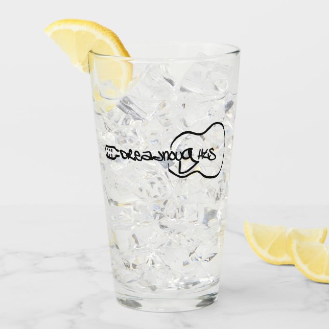 Svart Logotyp för akustisk gitarr-Abstrakt Glaskopp (Framsida Ice)