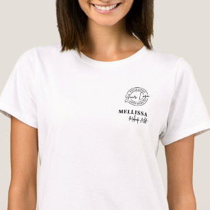 Svart logotyp för anställdas namn för företag t shirt