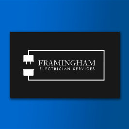 Svart Logotyp för elektrisk förlängningskabel Visitkort