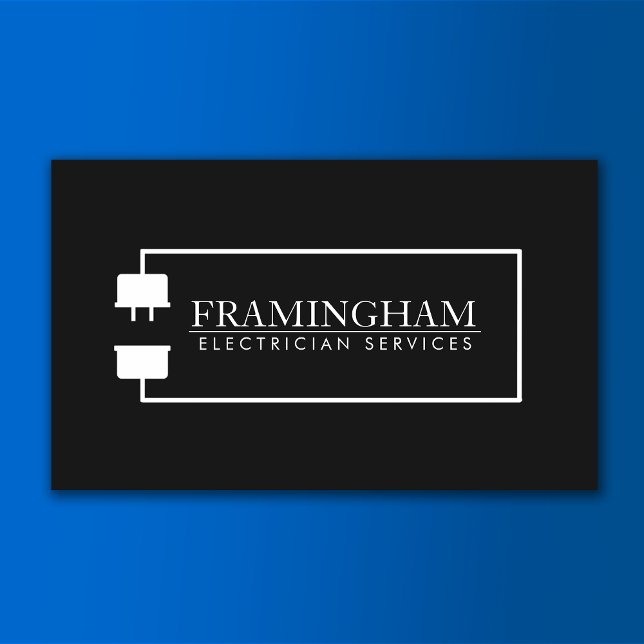 Svart Logotyp för elektrisk förlängningskabel Visitkort (Skapare uppladdad)