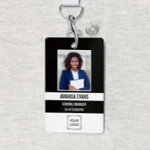 Svart | Logotyp för fotoanställd eller QR CODE-säk