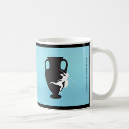 Svart logotyp för Panoply på en blåttmugg Kaffemugg