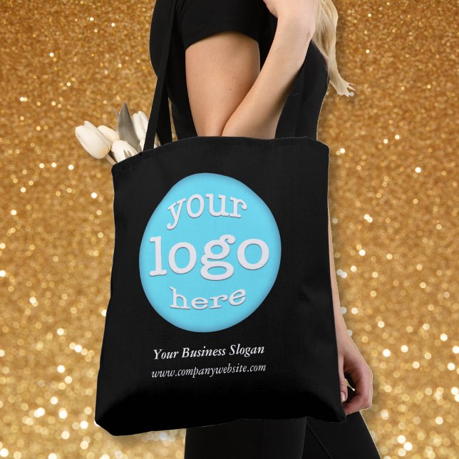 Svart Logotyp för säljfrämjande åtgärder för affär Tygkasse (Custom Company Business Event Logo Promotion Black Tote Bag)