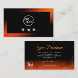 Svart Logotyp med Shimmery Orange Svart mousserand Visitkort
