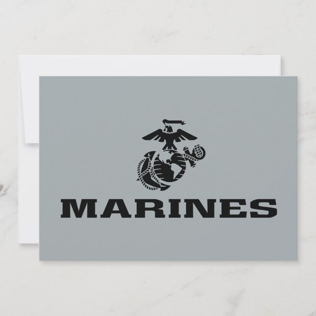 Svart Logotyp med stackad USMC-Logotyp (Framsida)