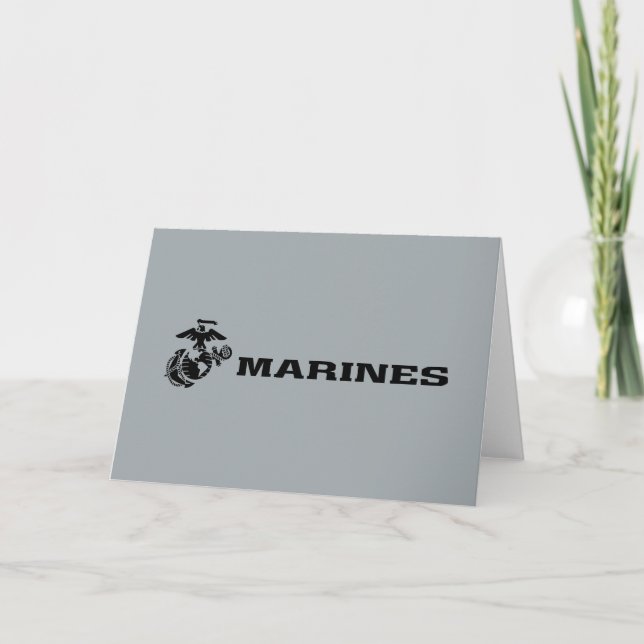 Svart Logotyp med stackad USMC-Logotyp Anteckningskort (Framsida)