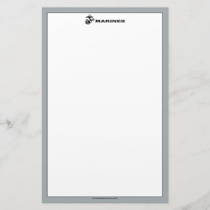 Svart Logotyp med stackad USMC-Logotyp Brevpapper