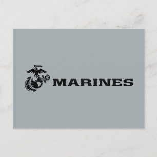 Svart Logotyp med stackad USMC-Logotyp Helg Vykort