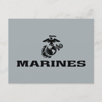 Svart Logotyp med stackad USMC-Logotyp Helg Vykort