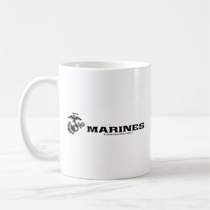 Svart Logotyp med stackad USMC-Logotyp Kaffemugg