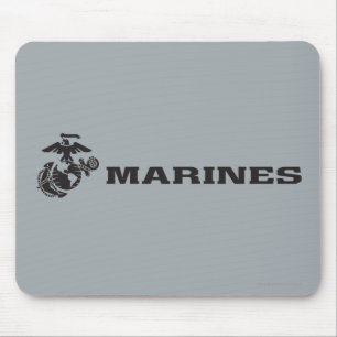 Svart Logotyp med stackad USMC-Logotyp Musmatta