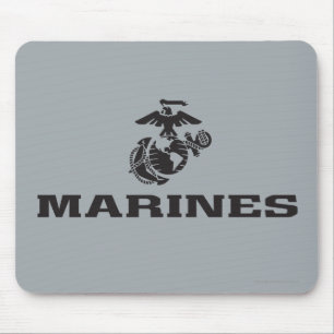 Svart Logotyp med stackad USMC-Logotyp Musmatta