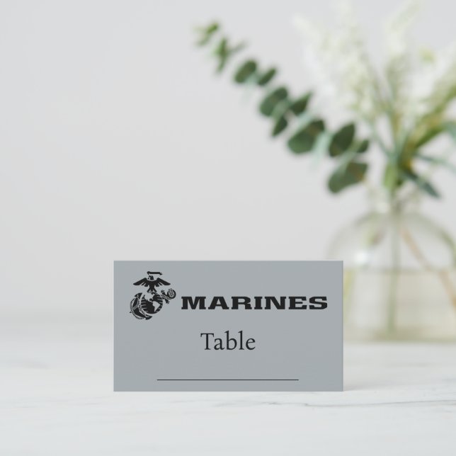 Svart Logotyp med stackad USMC-Logotyp Placeringskort (Stående Fram)