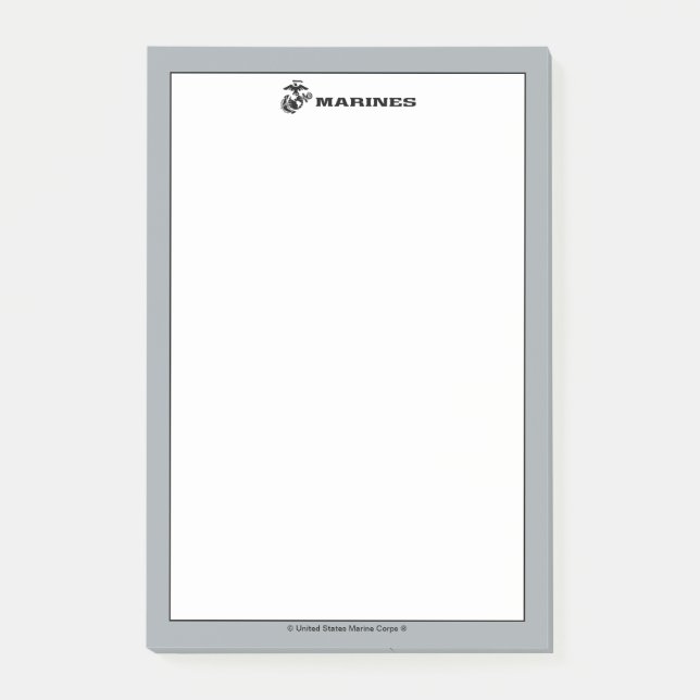 Svart Logotyp med stackad USMC-Logotyp Post-it Block (Framsida)