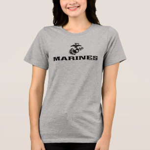 Svart Logotyp med stackad USMC-Logotyp T Shirt