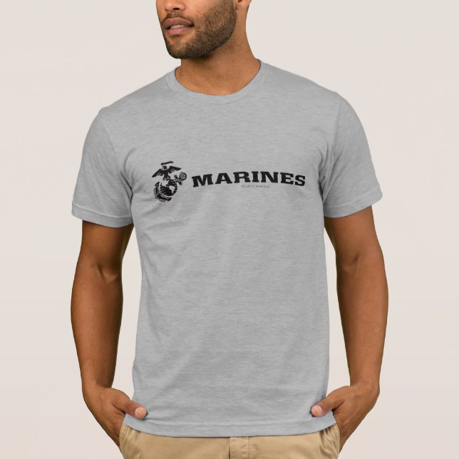 Svart Logotyp med stackad USMC-Logotyp Tröja (Framsida)