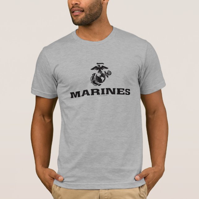 Svart Logotyp med stackad USMC-Logotyp Tröja (Framsida)