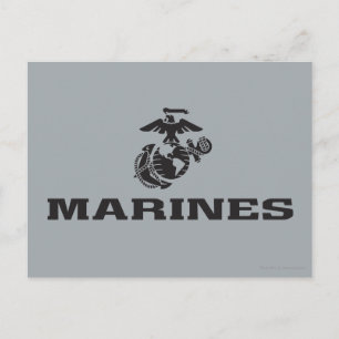 Svart Logotyp med stackad USMC-Logotyp Vykort