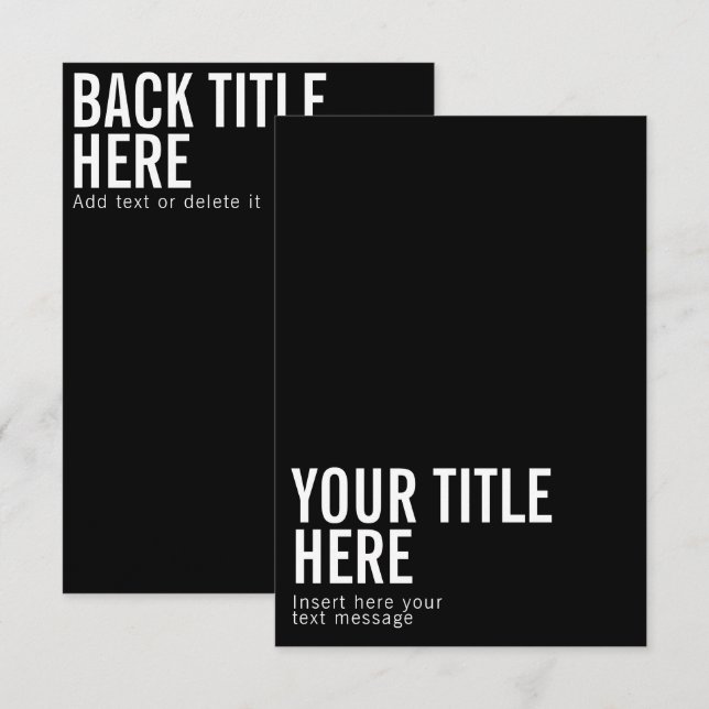 Svart logotyp och modernt vasst inbjudningskort (Fram/baksida)