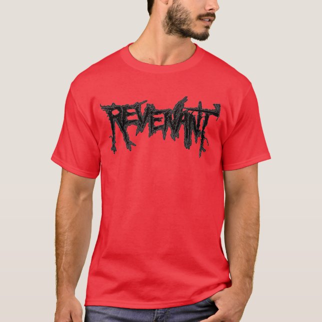SVART LOGOTYP PÅ DEN RÖDA SKJORTAN T-SHIRT (Framsida)