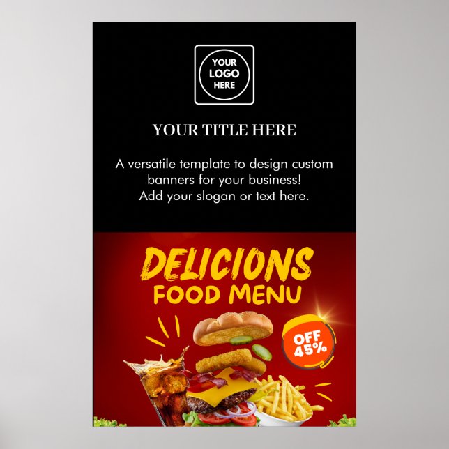 Svart Logotyp Poster | Anpassningsbar Company (Framsidan)