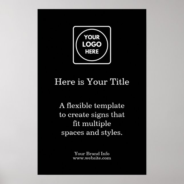 Svart Logotyp Poster | visning av anpassningsbarna (Framsidan)