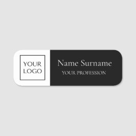 Svart logotyp promotions-  namnbricka