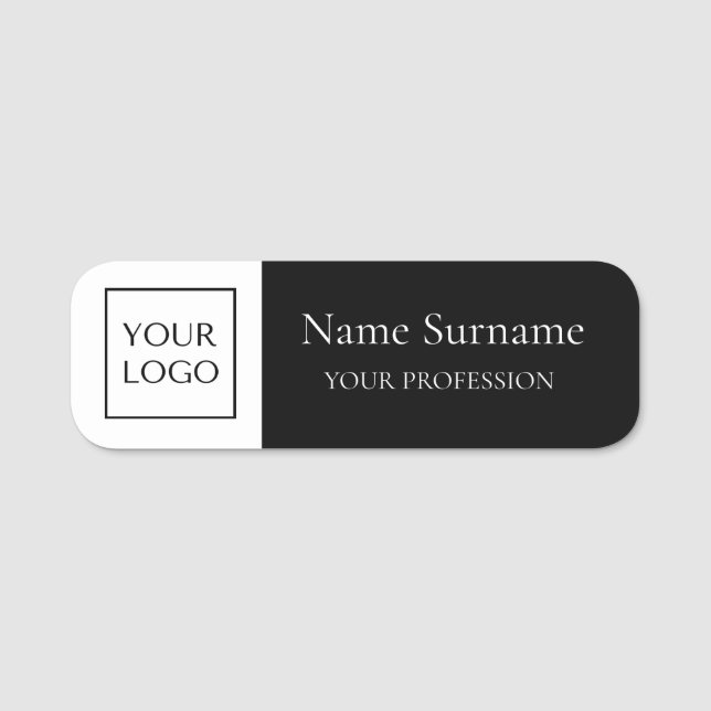 Svart logotyp promotions-  namnbricka (Framsida)