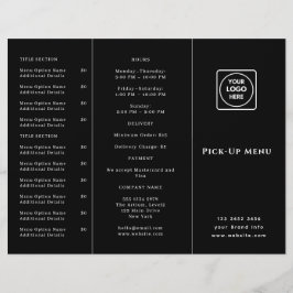 Svart Logotyp Takeaway Meny | Anpassad Restaurang 