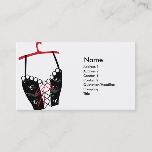 Svart Longlinebra - affär Visitkort (Framsida)