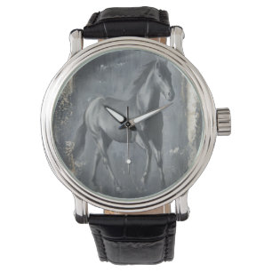 Svart löpande hallion armbandsur