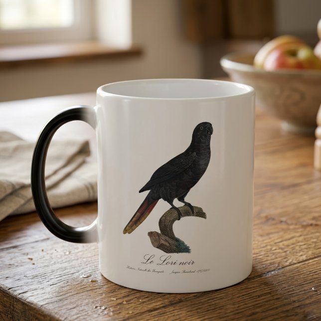 Svart lorikit eller Svart lori, Chalcopsitta atra Magisk Mugg (Black Lory or Red-Quilled Lory, Chalcopsitta atra. Color Morph Mug)