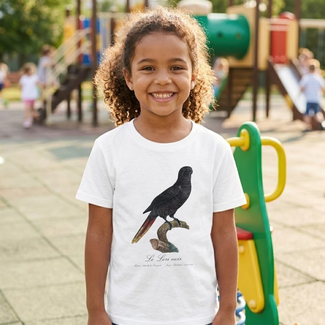 Svart lorikit eller Svart lori, Chalcopsitta atra T Shirt (Black Lory or Red-Quilled Lory, Chalcopsitta atra. Girl Basic White T-Shirt)