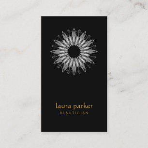 Svart lotusblommablommalogotyp som läker Holistic Visitkort