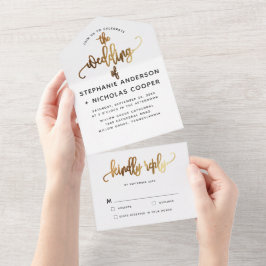 Svart, loving Script Typograph Guld