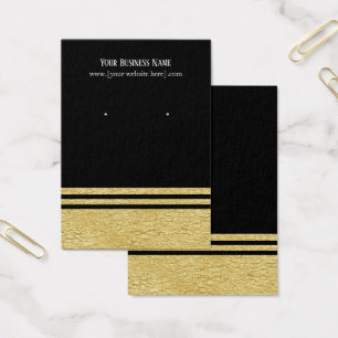 Svart luxe Faux Guld Visning Earring Cards Visitkort